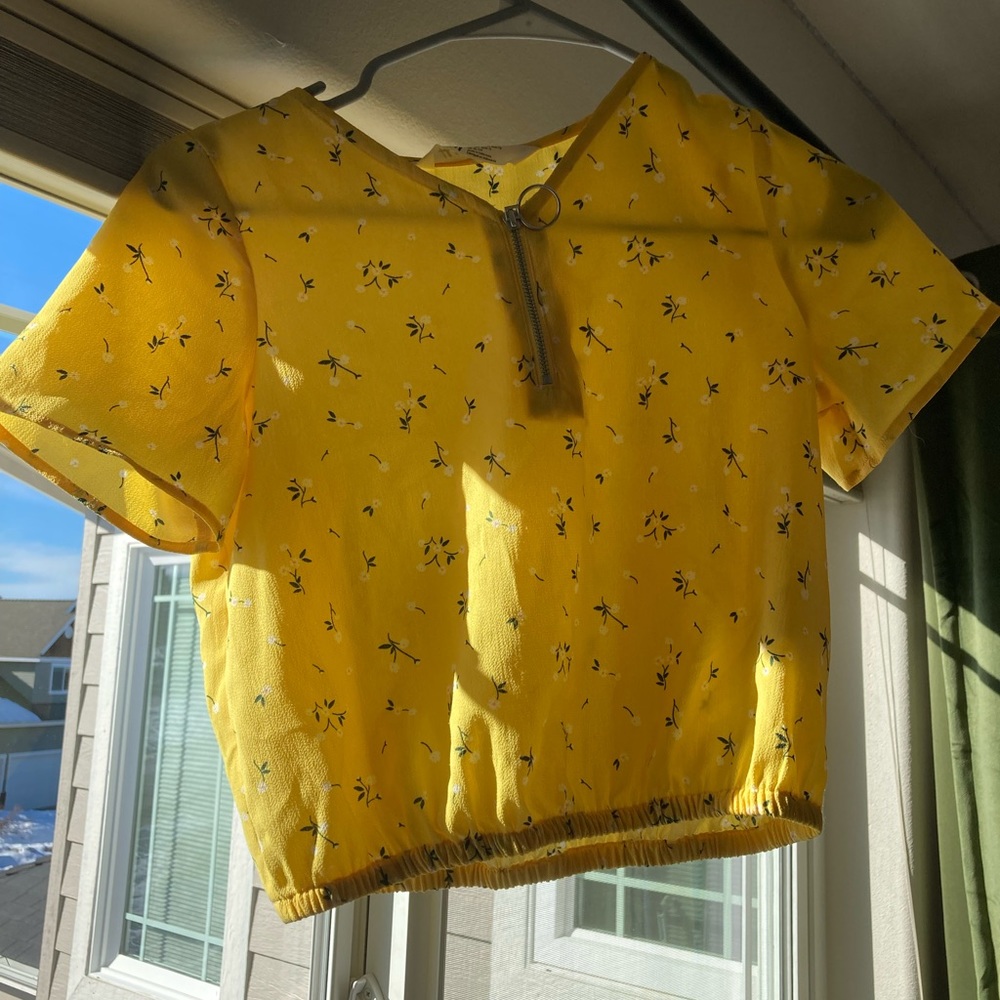 yellow floral shirt